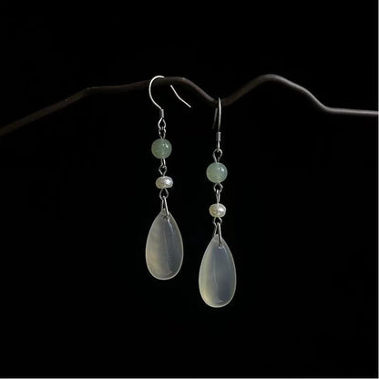 Misty Rain Silver Earrings | Antique Style 925 Silver Chinese Style Pearl Jewelry