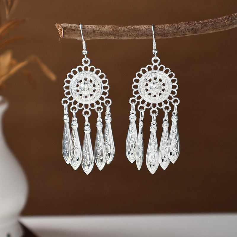 Ancient Style Ethnic Earrings | Elegant Miao Jewelry for Women