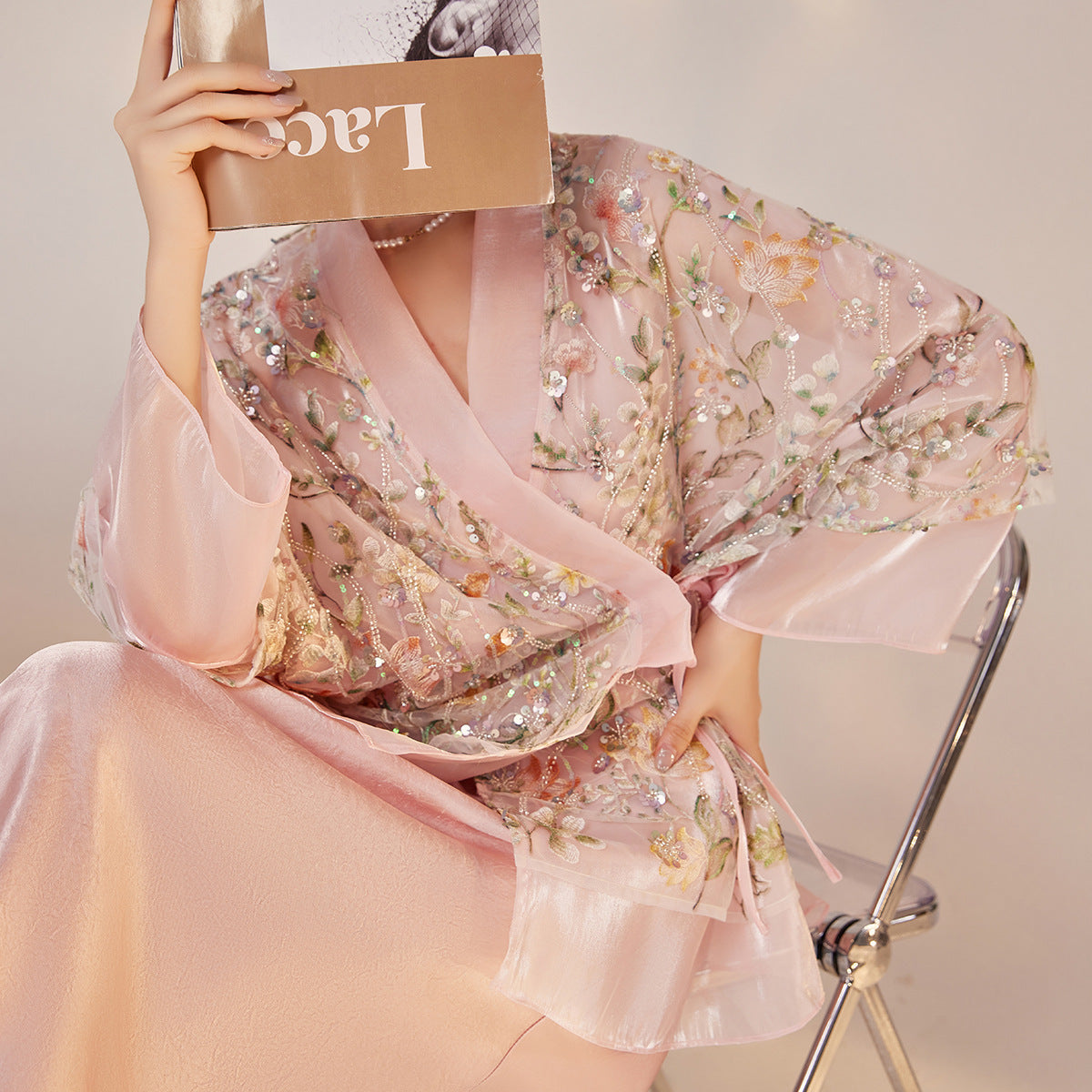 New Chinese Style Beaded Sequin Embroidered Light Luxury Elegant Top