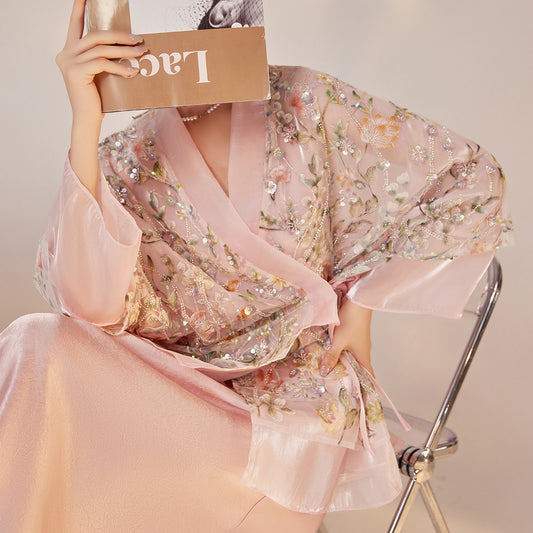 New Chinese Style Beaded Sequin Embroidered Light Luxury Elegant Top