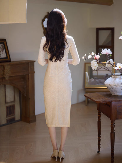 New Chinese Style Qipao – Improved Elegant Daily Engagement Dress