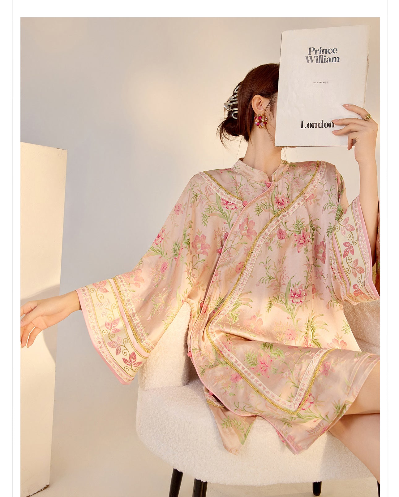 2026 Summer New Chinese Style Printed Rayon Loose Elegant Blouse