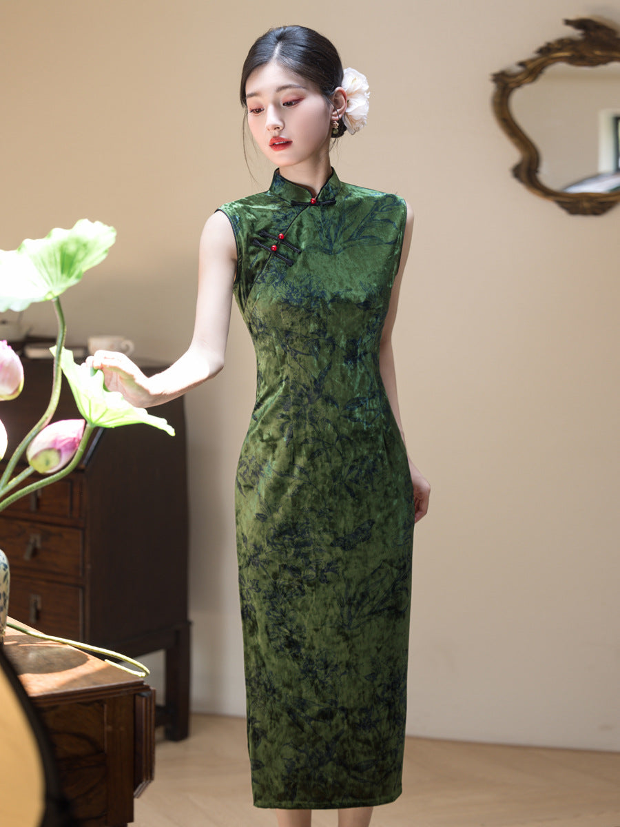 New Chinese Style Qipao – Classy Vintage Green Dress