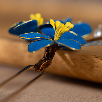 High End Blue Velvet Hairpin Hanfu Hair Accessory Hairpin for Women