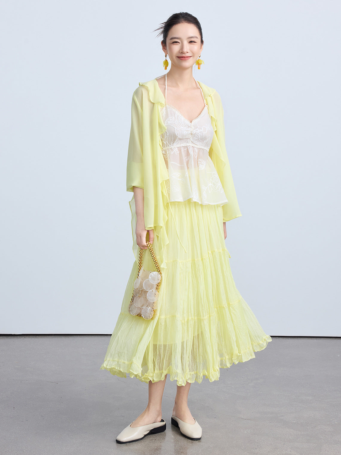 Chic Elastic Waist Patchwork Half Skirt for Women