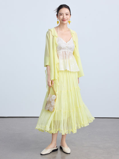 Chic Elastic Waist Patchwork Half Skirt for Women