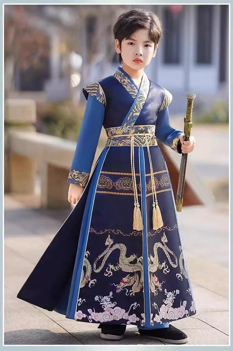 Boys’ Spring Autumn Hanfu | Ancient Style Handsome Tang Suit Costume