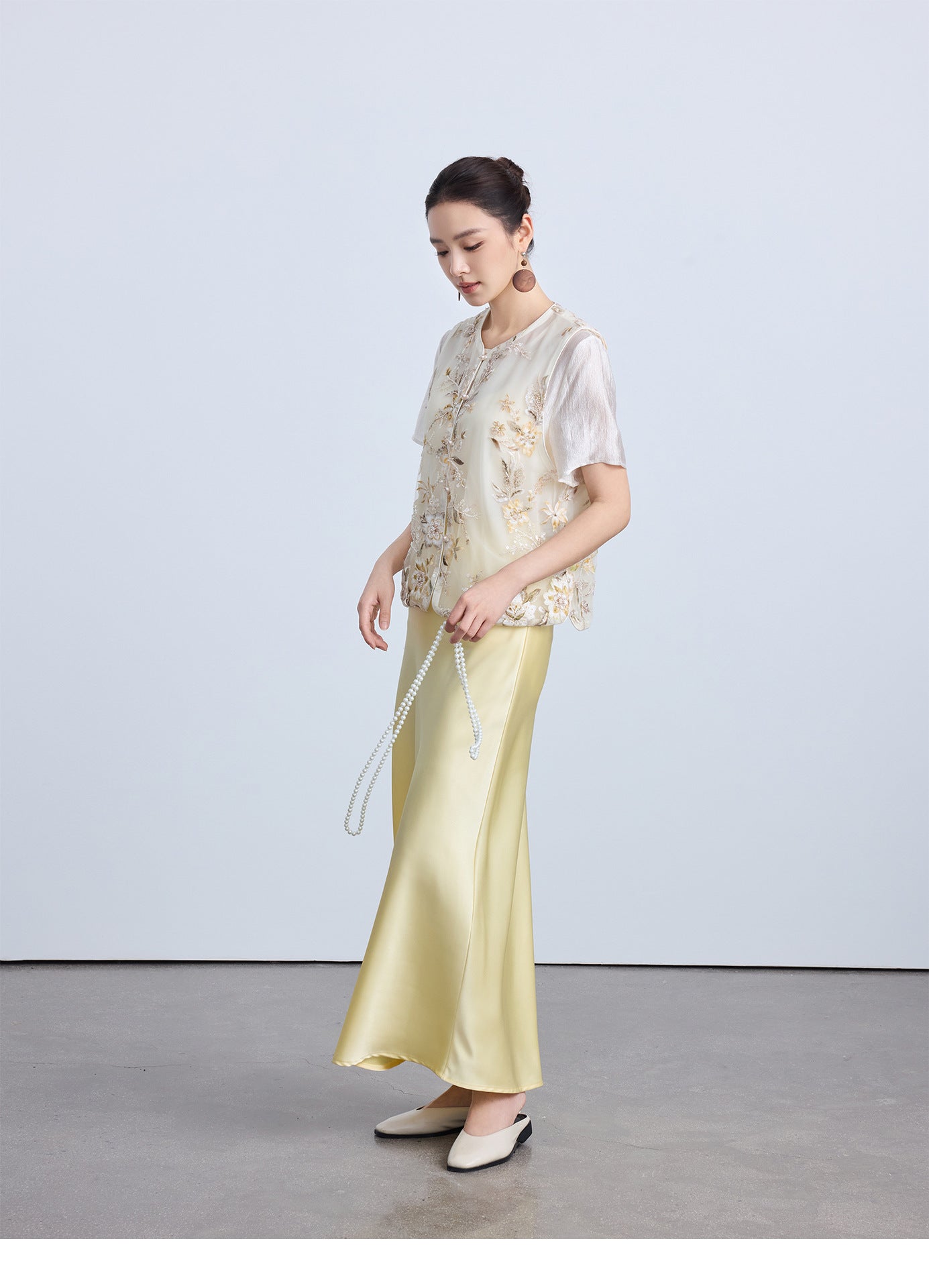 High-End Thin Organza National Style Tank Top