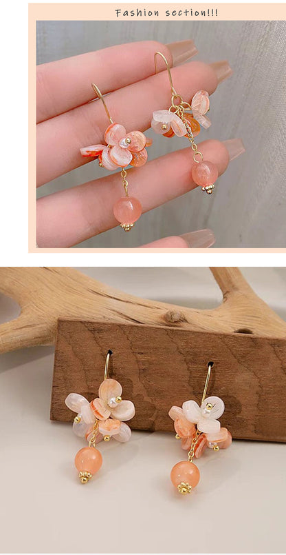 Ancient Style Orange Blossom Earrings | Elegant Trendy Chinese Style Jewelry