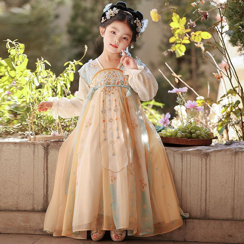 Girls’ Spring Autumn Hanfu Dress | Chinese Style Fairy Tang Suit Princess Outfit