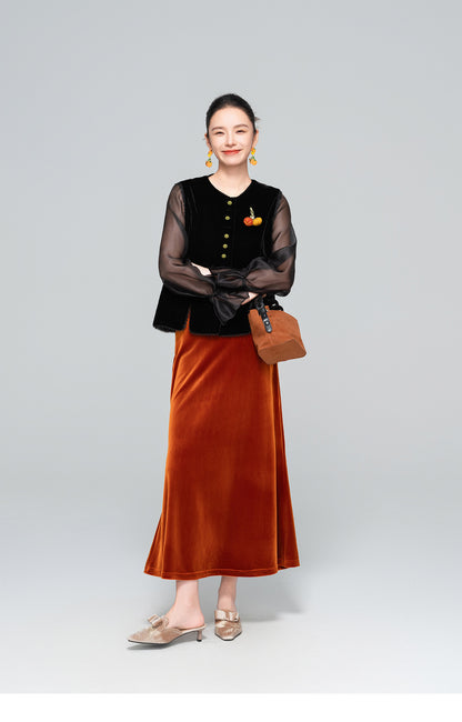 High-End 3D Pumpkin Velvet Vest for Women