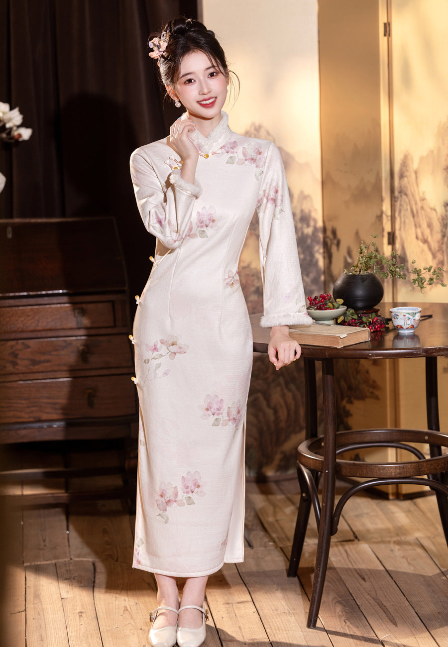 High-End Chinese Qipao – Gorgeous Winter Dress for Women