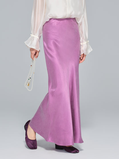 Elegant Light National Style Copper Ammonia Silk Skirt