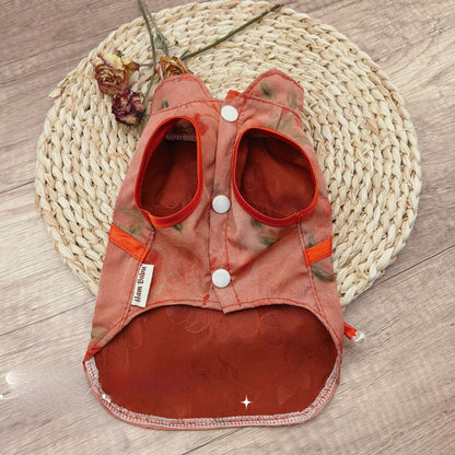 New Chinese Style Pet Cheongsam Embroidered Dress for Small Dogs