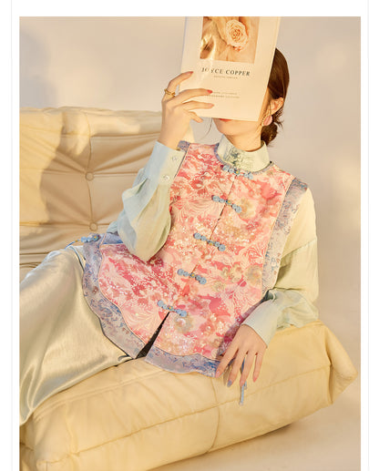 Jacquard Sequin Tank Top – Elegant National Style Women's Wear