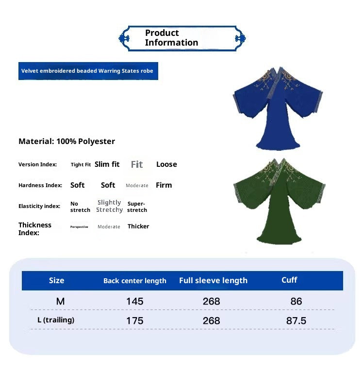 2026 Original Warring States Hanfu – Autumn Winter Large Sleeve Robe