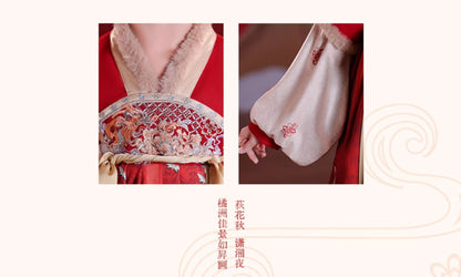 Children’s Winter Hanfu Dress | Elegant Thickened Tang Suit Cheongsam for New Year