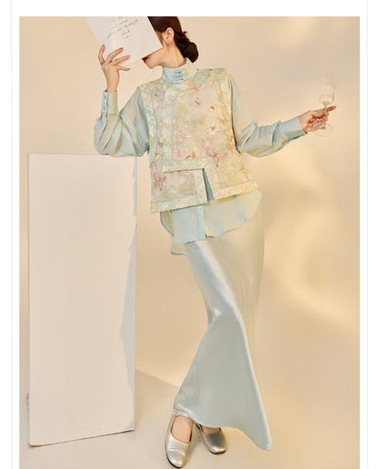 Embroidered Mulberry Silk Vest – New Chinese Style Women's Top