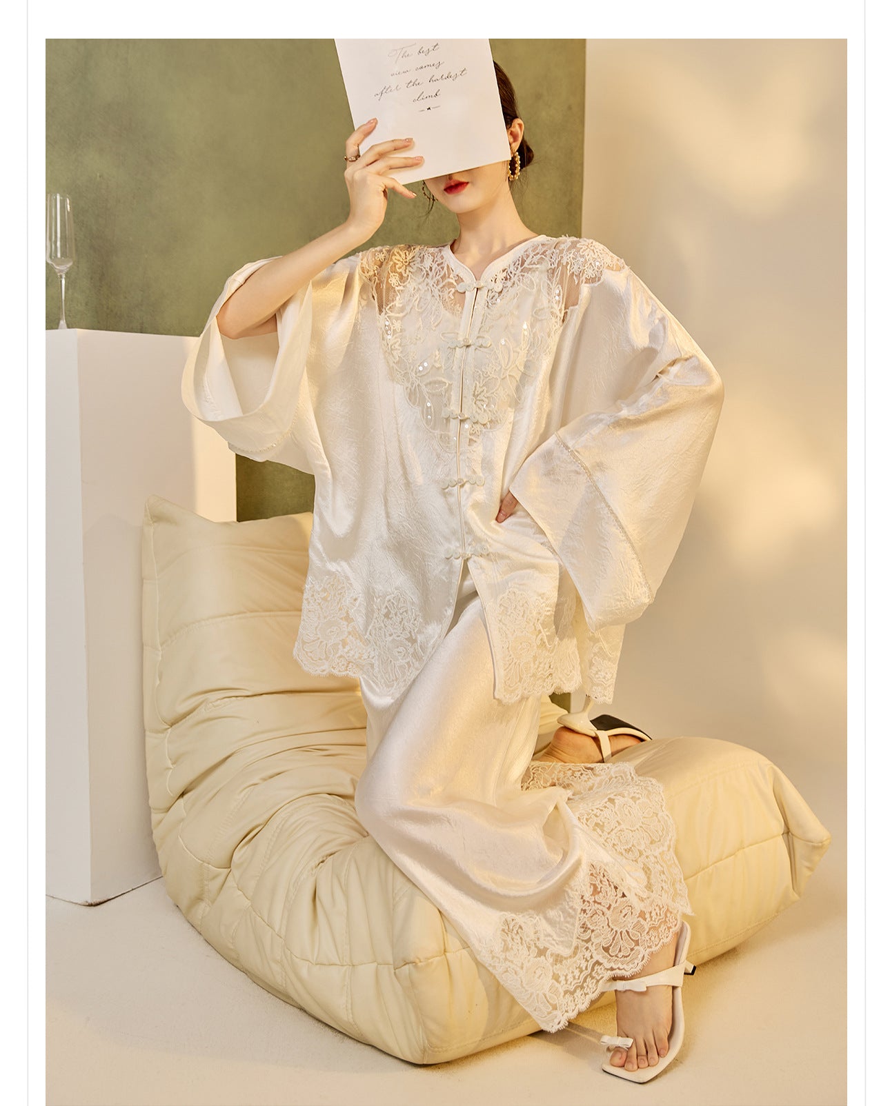 New Chinese Style Embroidered Jacket Skirt Set | Heavy Bead Lace Patchwork