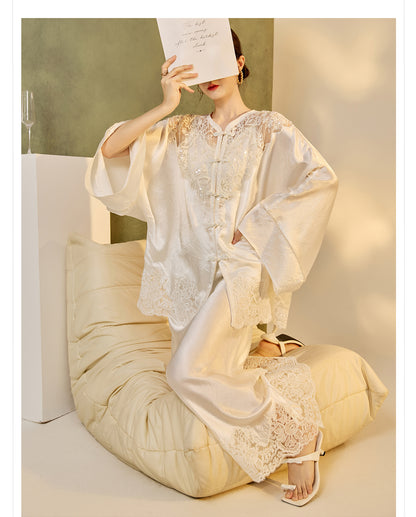 New Chinese Style Embroidered Jacket Skirt Set | Heavy Bead Lace Patchwork