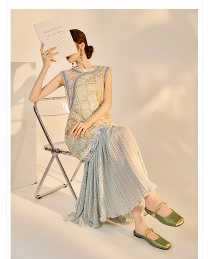 High-End Summer Dress for Women |New Chinese Style Embroidered Long Dress