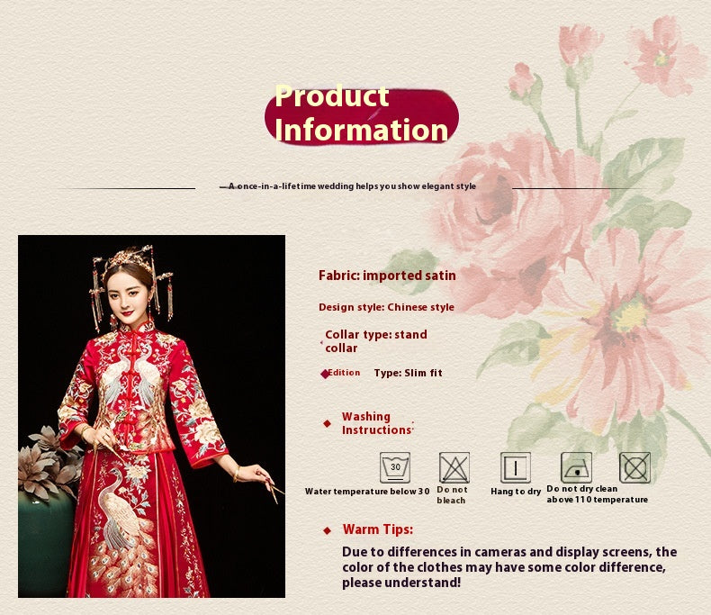 Chinese Wedding Xiuhe Dress Bride & Groom Plus Size Set