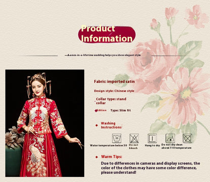 Chinese Wedding Xiuhe Dress Bride & Groom Plus Size Set