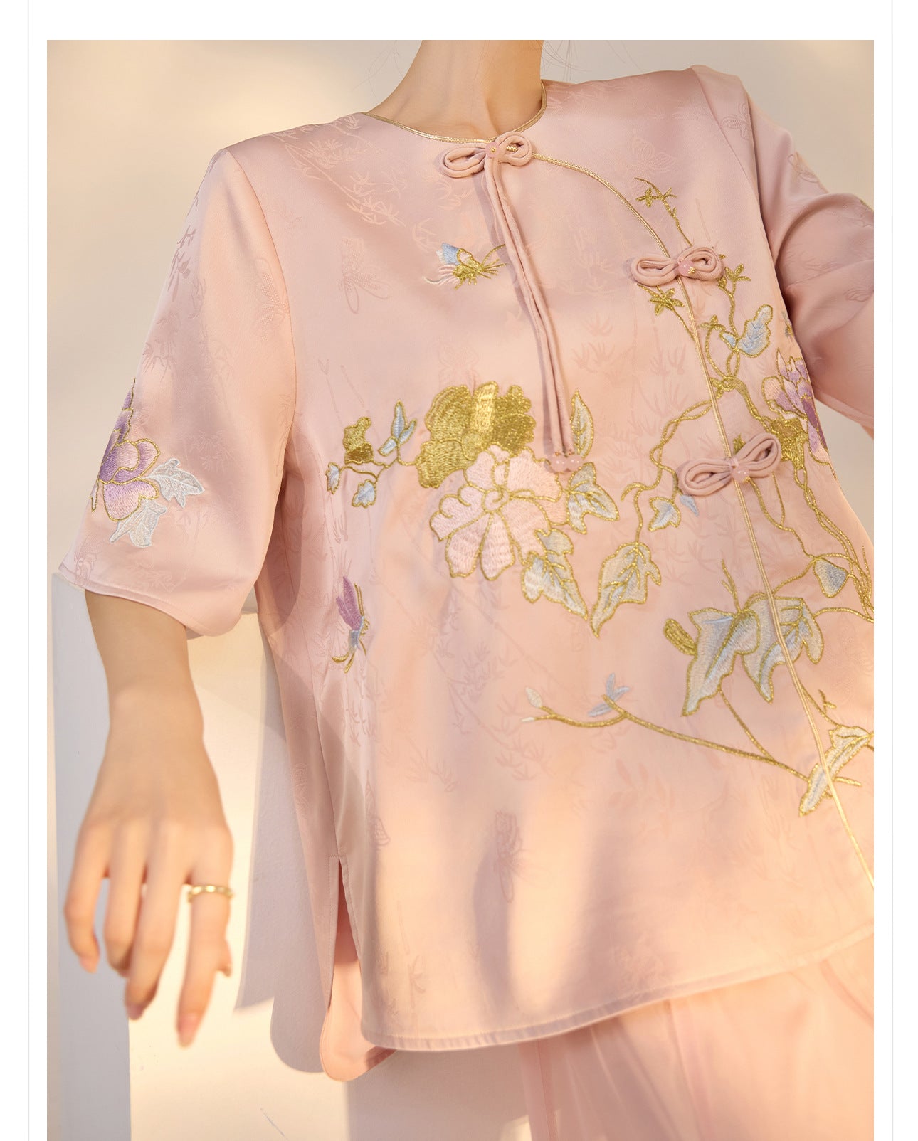 Summer New Chinese Style Embroidered Printed Top and Skirt Set