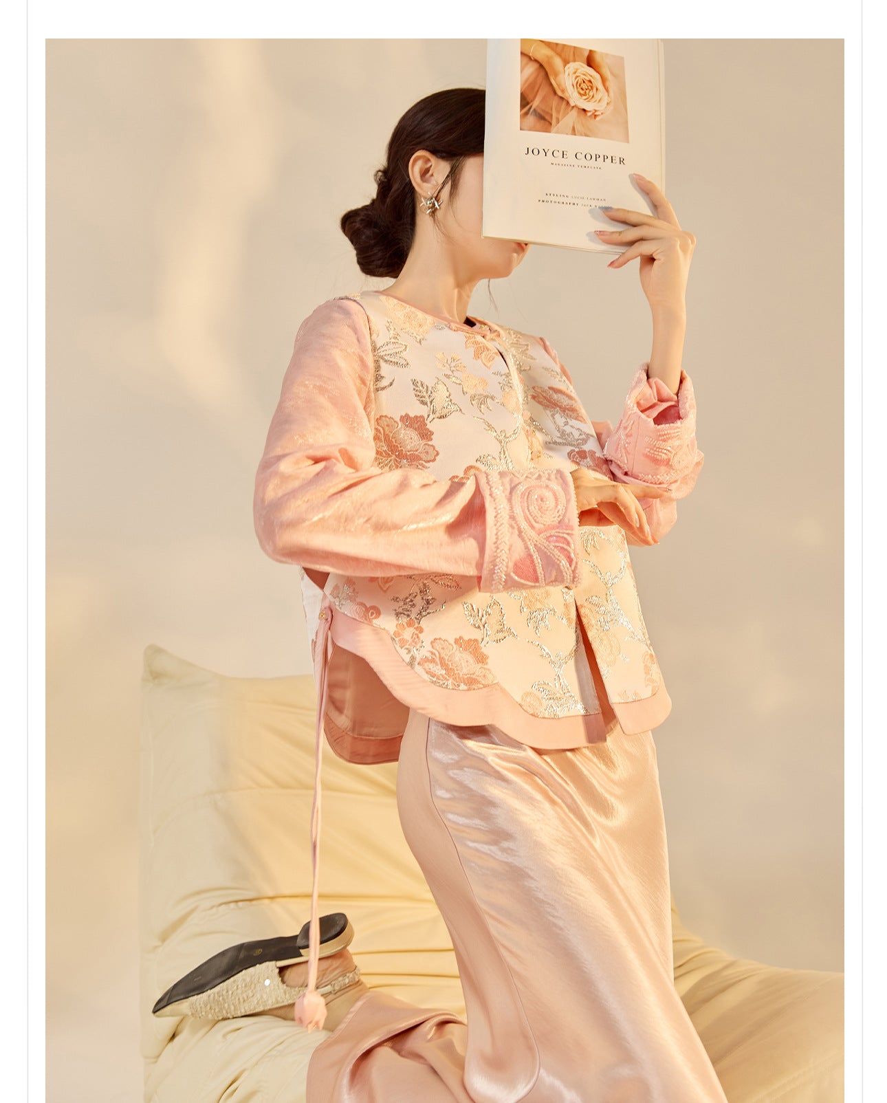 Elegant Jacquard Sleeveless Vest & Skirt Set for Autumn