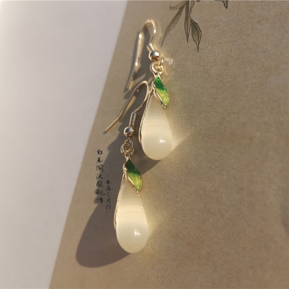 Ancient Style Hanfu Earrings | National Style Ear Hooks Cheongsam Accessory