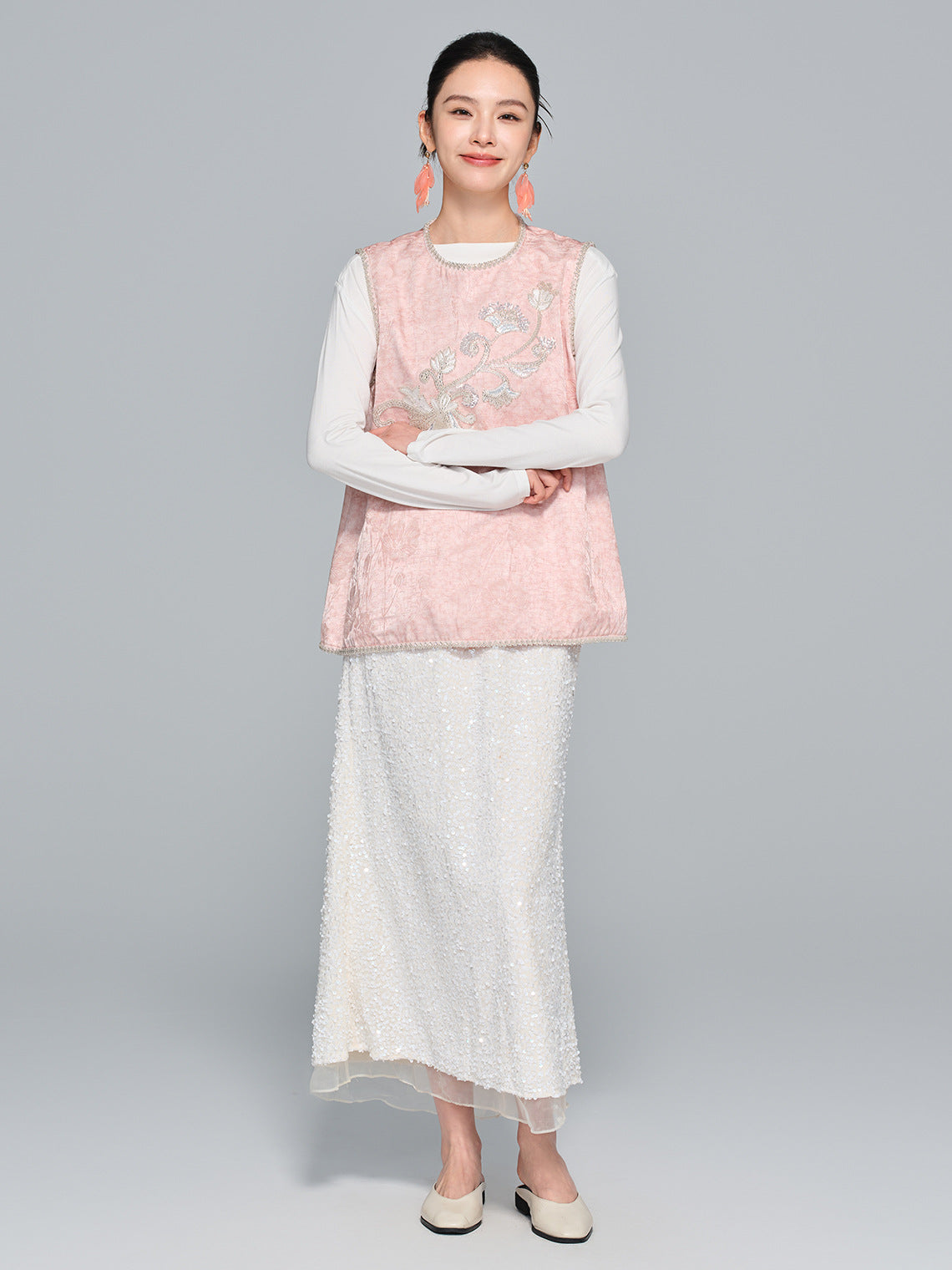 Stylish Heavy Embroidery Vest for Women