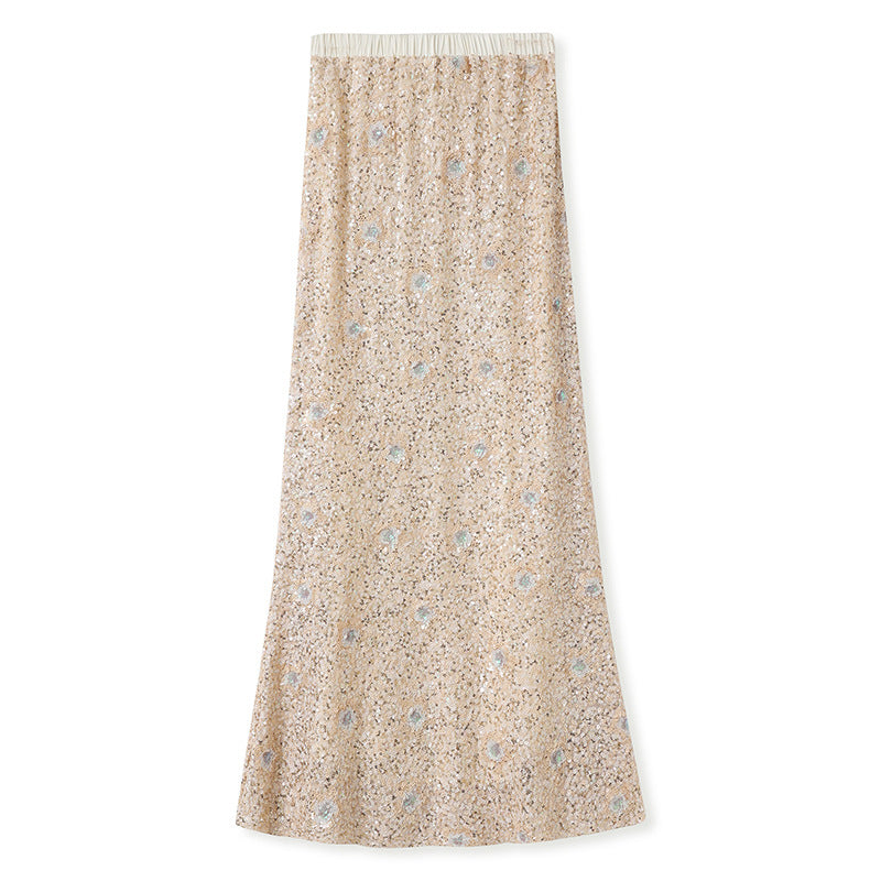 National Style2025Summer New Beaded Embroidery New Chinese Style Sequin Mermaid Skirt Vest Pants Set