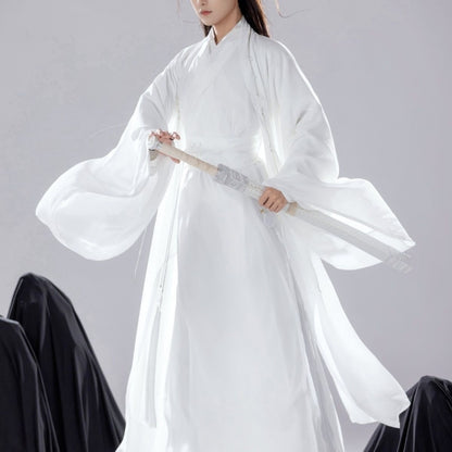 Elegant Gentleman Hanfu Mens Fairy Style Ancient Costume Large Sleeve Shirt