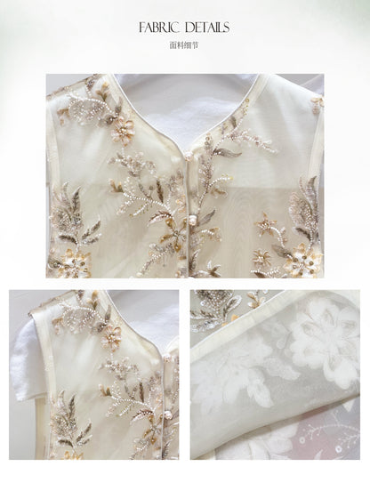 High-End Thin Organza National Style Tank Top