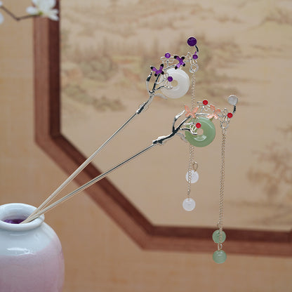 Butterfly Tassel Hairpin | New Chinese Style Elegant Hanfu Step Hair Accessory