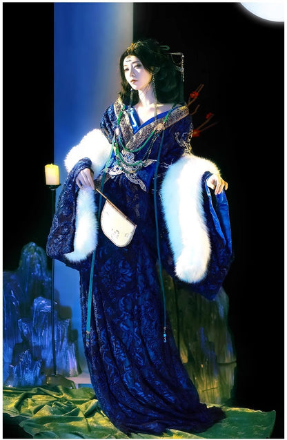 2026 Original Warring States Hanfu – Autumn Winter Large Sleeve Robe