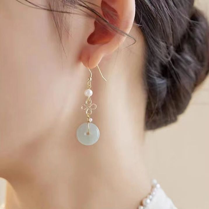 Peace Buckle Tassel Earrings | 2025 New Chinese Style Silver Plated Jewelry