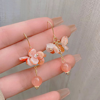 Ancient Style Orange Blossom Earrings | Elegant Trendy Chinese Style Jewelry