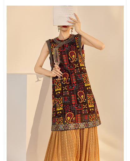 High-End Summer Dress for Women |New Chinese Style Embroidered Long Dress