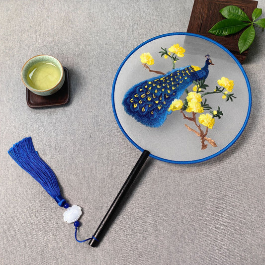 Trendy Suzhou Embroidery Fan — Double-Sided Chinese Style Dance Fan