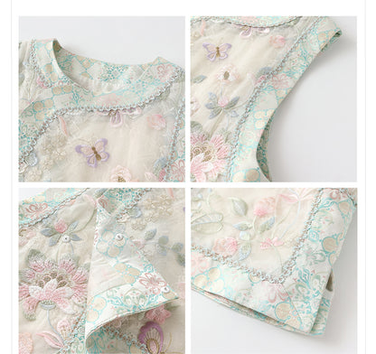 Embroidered Mulberry Silk Vest – New Chinese Style Women's Top