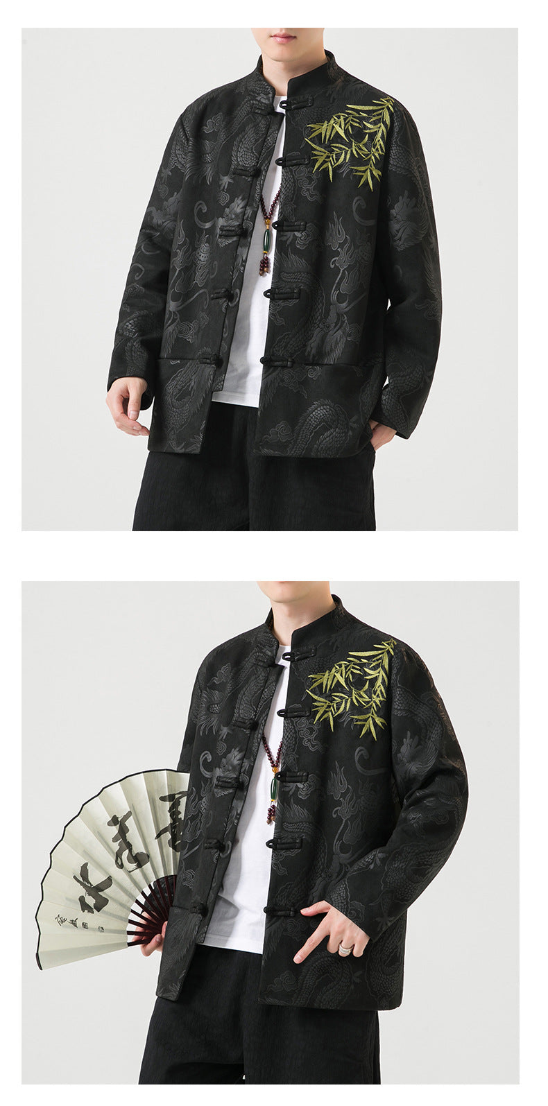 Mens Chinese Tang Suit Retro Hanfu Loose Plus Size Velvet Coat