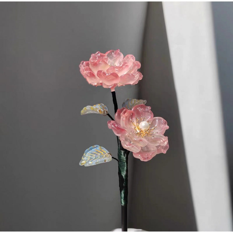 Ethnic Style Ancient Wooden Flower Hairpin High End Retro Hair Accessory