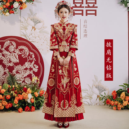 Chinese Wedding Dress Dragon Phoenix Xiuhe Bride & Groom Set