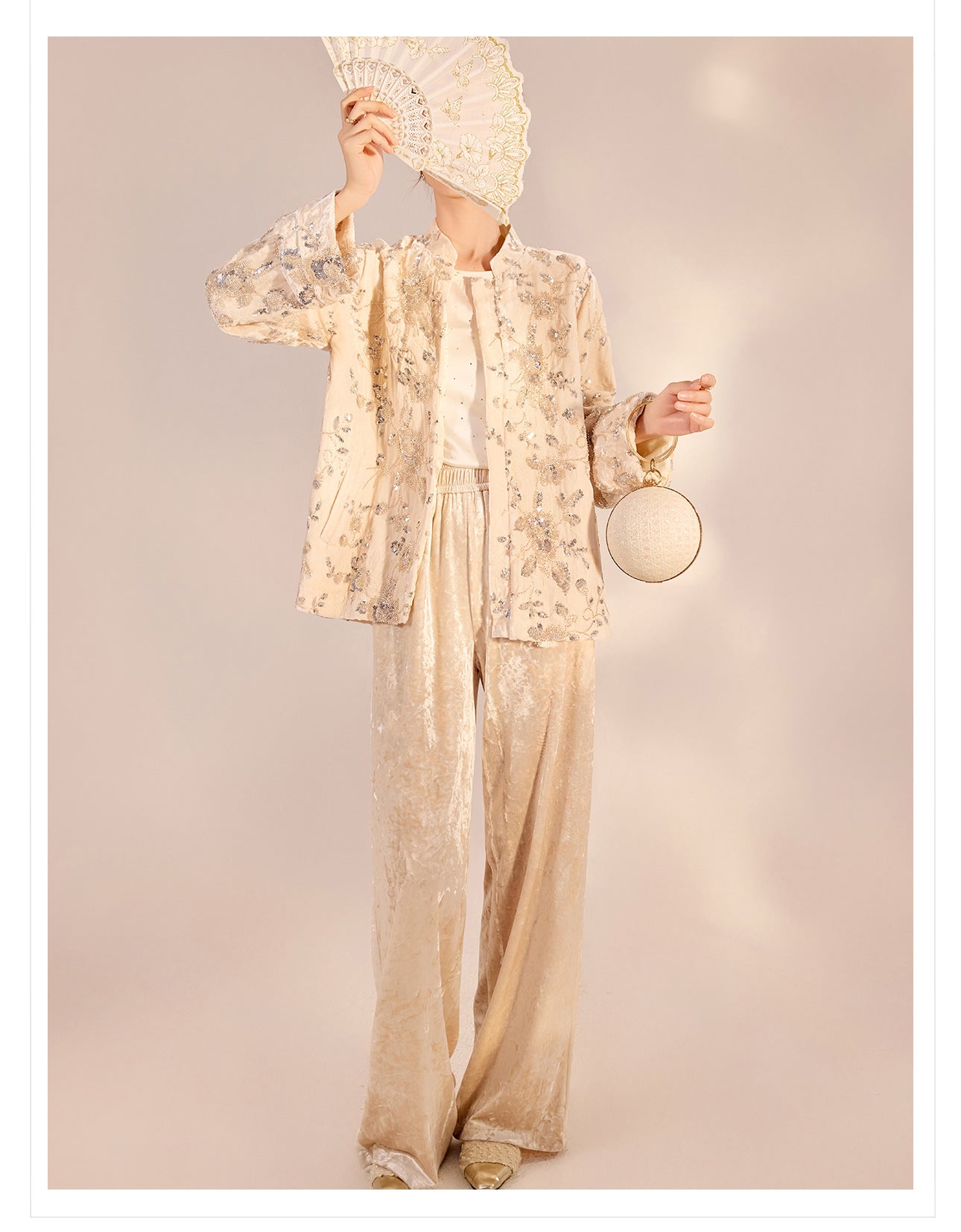 2026 Spring New Chinese Beaded Rayon Elegant Youthful Jacket