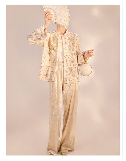 2026 Spring New Chinese Beaded Rayon Elegant Youthful Jacket