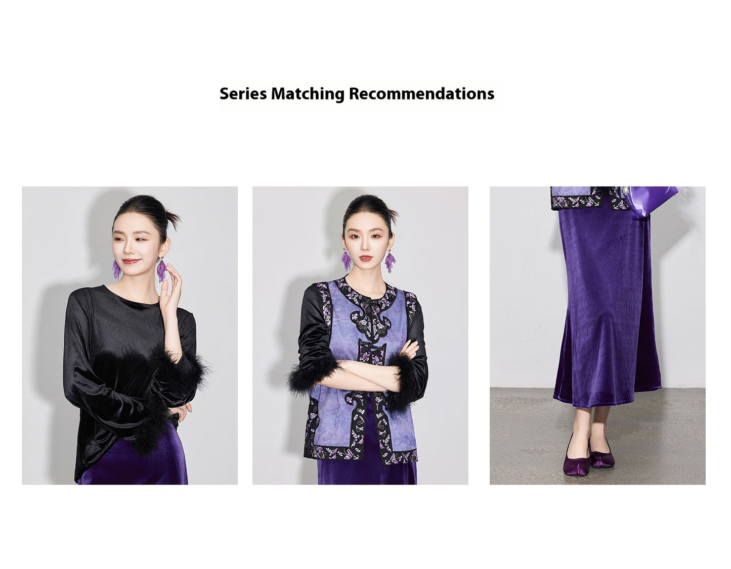 Chic Vintage High-Waist Velvet Long Skirt