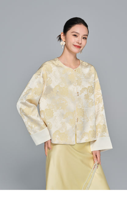 Slimming Jacquard Women's Jacket