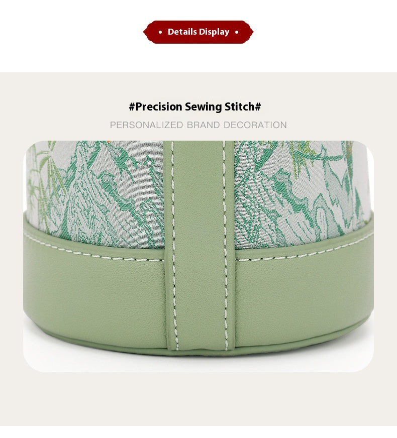 Song Brocade Silk Bucket Bag New Chinese Style Shoulder Crossbody Bag for Women