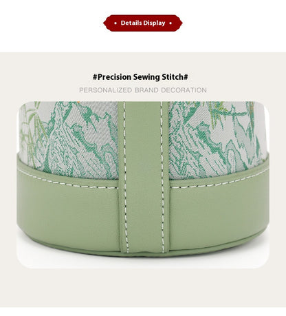 Song Brocade Silk Bucket Bag New Chinese Style Shoulder Crossbody Bag for Women